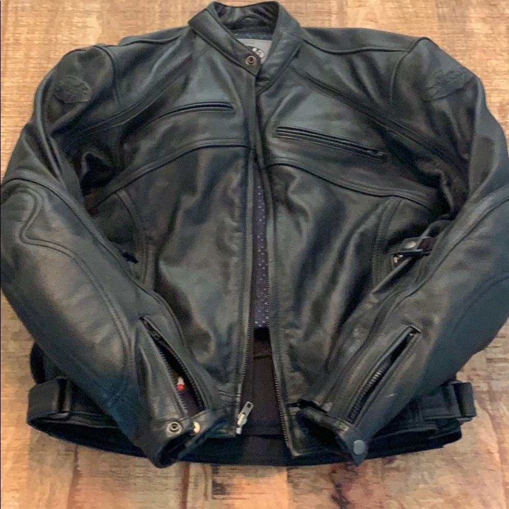 Joe Rocket Leather/Mesh Armored Motorcycle Jacket